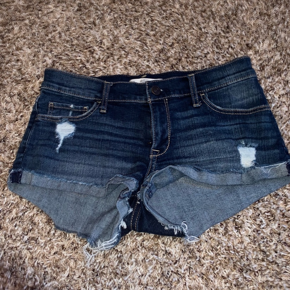 Dark wash Abercrombie and Fitch jean shorts